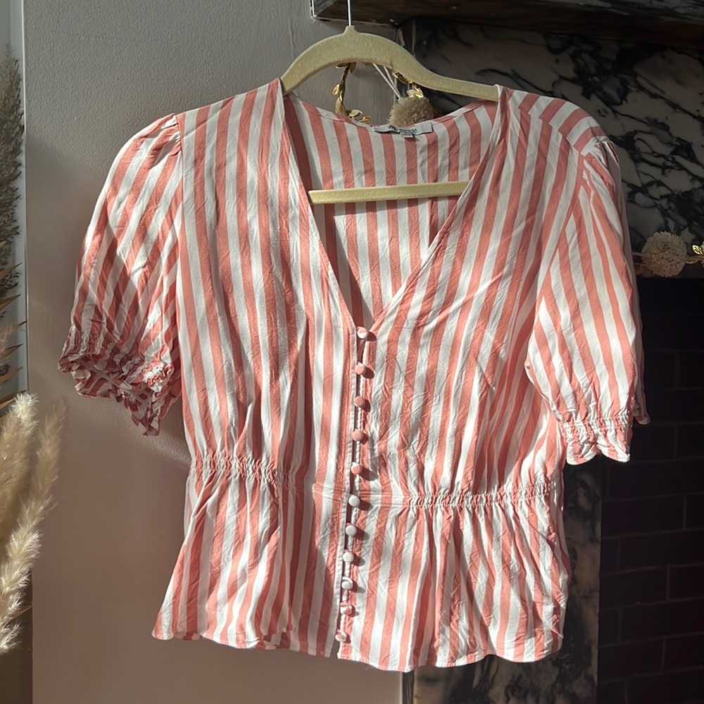 Madewell striped peplum blouse